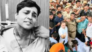 Allegation of assault on a police officer during a Congress protest in Delhi.