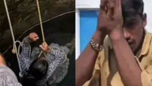 The husband apologized, after which the wife came out.