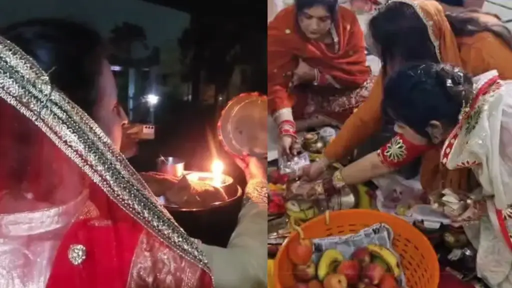 Women celebrated the festival of Karva Chauth.